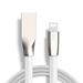 AT&T iPhone 6 Flat USB Cable Charge Power Sync Wire 6ft Long Data Cord [Zinc Alloy Connectors] [White] [Supports Fast Charge] V2V