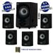 Acoustic Audio AA5172 Home Theater 5.1 Bluetooth Speaker System with USB and 5 Extension Cables