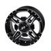 4/110 Tusk Beartooth Wheel 12x7 5.0 + 2.0 Machined/Black For YAMAHA RHINO 700 FI 4x4 Auto 2008-2009 2011-2013