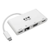 Tripp Lite USB C 4K Docking Station Adapter HDMI VGA Gbe USB-A White