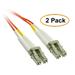 C&E Fiber Optic Cable LC/LC Multimode Duplex 62.5/125 2 Meter (6.6 Foot) 2 Pack