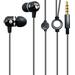 Hi-Fi Sound Earbuds Hands-free Earphones w Mic Sleek Metal Headphones Headset Wired 3.5mm Black 31 for Amazon Fire HD 10 8 Kindle DX Fire HD 6 7 8.9 HDX 7 8.9 - iPad 4 Air 2 Mini 2 3 4 Pro 9.7