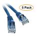 eDragon Cat5e Blue Ethernet Patch Cable Snagless/Molded Boot 10 Feet 5 Pack
