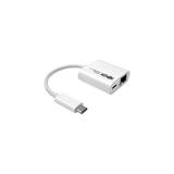 Tripp Lite U436-06N-G-C USB 3.1 Gen 1 USB-C to Gigabit Ethernet NIC Network Adapter with USB-C Charging Port 10/100/1000 Mbps White