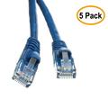 eDragon CAT5E Hi-Speed LAN Ethernet Patch Cable Snagless/Molded Boot 25 Feet Blue Pack of 5