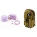 Bemz [Furry Ball] Soft TPU Cover Case Bundle for Apple AirPods Pro with Pearl Pom Pom Keychain Safe Strap EDC Travel Pouch and Atom Cloth - (Lavender Purple/Khaki)