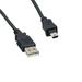 Kentek 1 Feet FT USB 2.0 A Male to Mini B 5 Pin Male Cable 28 AWG High Speed M/M Cord Data Transfer Sync Charge Power Black For Digital Camera Cell phone PDA PC MAC