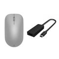 Microsoft Surface Mouse Gray+Surface USB-C to HDMI Adapter Black - Bluetooth - Symmetrical design - HDMI 2.0 compatible - 4K-ready active format adapter - Supports AMD Eyefinity - Supports NVIDIA