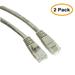 eDragon Cat5e Ethernet Patch Cable Snagless/Molded Boot 6 Feet Gray Pack of 2