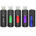 KOOTION 5 Pack 32GB USB Flash Drives Retractable Slide USB 2.0 Thumb Drive Jump Drive Zip Drive Memory Sticks Data Storage Backup for PC Mac