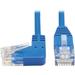Eaton Tripp Lite Series Left-Angle Cat6 Gigabit Molded Slim UTP Ethernet Cable (RJ45 Left-Angle M to RJ45 M) Blue 15 ft. (4.57 m)