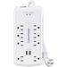 CyberPower P806U Home Office Surge-Protector 8-Outlet Power Strip with 2 USB Ports 6-Foot Cord