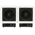 Theater Solutions TS1000 Flush Mount 10 Subwoofer Speaker and Amp 2 Pack