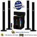 Acoustic Audio AAT1003 Bluetooth Tower 5.1 Speaker System with Optical Input 2 Mics and 2 Extension Cables