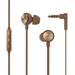 Edifier P293 Plus Headphones In-Ear Earphones Inline Volume Playback Controls Flat L Shaped Cable Comfortable Eartips - Brown Holiday Gift