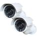 VideoSecu 2 Pack Home Dummy Fake Infrared LEDs Flashing Light Security Camera for CCTV Surveillance with Free Decal bbi