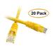 C&E Cat6 Yellow Ethernet Patch Cable Snagless/Molded Boot 6 Inch 20 Pack