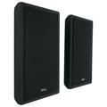 Pair Rockville RockSlim Black Front+Rear Surround Sound Shallow On-Wall Speakers