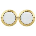 2pcs 5 Metal Glossy Audio Speaker Cover Mesh Subwoofer Horn Guard Decorative Circle Grille Protector Gold Tone for Car