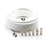 THE CIMPLE CO - 125 RG6 White & 6 Universal Coaxial Cable Connector Ends - F81 RCA BNC Adapters