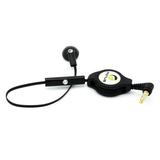 Retractable Headset MONO Hands-free Earphone w Mic Single Earbud Headphone Earpiece Wired [3.5mm] [Black] XPP for LG G3 Vigor G4 Google Nexus 5X Harmony K10 K20 Plus V K3 K7 K8 V Lancet Leon