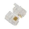 100 Pcs LOT CAT3 Telephone Connector End RJ11 6P4C Modular Plug