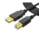 OMNIHIL (15FT) High Speed 2.0 USB Data Trasfer Cable + AC Power Cord for HP Officejet Printers 3830 5745 8620 8625 etc