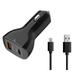 Micro USB Truck Car Charger UrbanX 63W Fast USB Car Charger PD3.0 & QC4.0 Dual Port Car Adapter with LED Display and Fast Micro Usb Cable for ZTE Blade A3