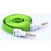 Green Flat Aux Cable Car Stereo Wire Compatible With LG Premier LTE Lancet K8 V K7 K30 K20 V Plus K10 G7 ThinQ G6 G5 G4 G3 Vigor G Stylo Pad X8.3 X II 8.0 Plus 10.1 F2 8.0 F 8.0 8.3 D1Y