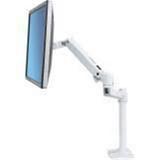 32 in. LX Desk Tall Pole Mount Monitor Arm for Monitor Bright White