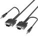 Fosmon (50 FT) VGA/SVGA/UXGA Monitor Cable with 3.5mm Audio Jack (Male to Male) - Support High Video Resolution for LCD LED Monitor HDTV Projector