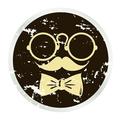 MKHERT Abstract Face with Glasses Mustache and Bow Tie Round Mousepad Mat For Mouse Mice Size 7.87x7.87 inches