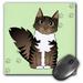 3dRose Cute Maine Coon Cartoon Cat - Brown Tabby with White - Green with Pawprint - Mouse Pad 8 by 8-inch (mp_35526_1)