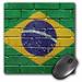 3dRose National flag of Brazil painted onto a brick wall Brazilian Mouse Pad 8 by 8 inches