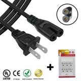 AC Power Cord Cable for Panasonic VIERA TC-P65VT25 TC-P58VT25 TC-P54VT25 TC-P50VT25 TC-P54G25 TC-P50G25 PLUS 6 Outlet Wall Tap - 8 ft