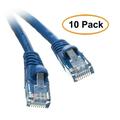 eDragon Cat5e Blue Ethernet Patch Cable Snagless/Molded Boot 2 Feet 10 Pack