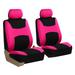 FH Group Light & Breezy Flat Cloth Car Seat Cover Set For Car Truck SUV Van Pink - Front