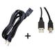 OMNIHIL High Speed 2.0 USB Data Trasfer Cable + AC Power Cord for Brother Compatible Models: FAX-2840 FAX-2940 FAX-2940R IntelliFax-2840 IntelliFAX-2940