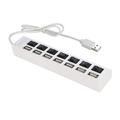 JDL-A7 HUB USB Hub 7 Port USB 2.0 Independent Switch Indicator High Speed Ultra Slim Splitter Hub with USB Cable for Desktop Notebook USB Scanner Digital U Disk USB Keyboard and more