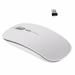 Rechargeable Wireless Mouse 2.4G Slim Mute Silent Click Noiseless Optical Mouse with USB Receiver (Stored at Bottom of The Mouse) Compatible with Notebook PC Laptop Computer MacBook-Silver