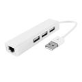 Wired 3 Port USB 2.0 Hub with Ethernet LAN Network Adapter Connector