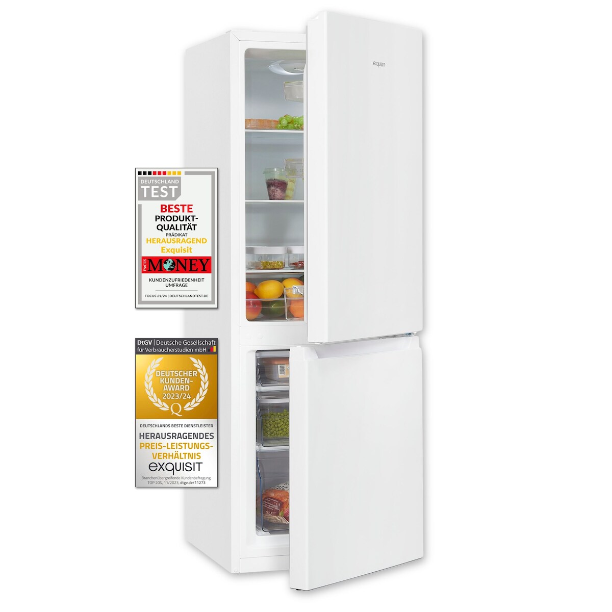 Exquisit Kühl-Gefrierkombination KGC231-60-010E weiss | Nutzinhalt: 175 L | Standgerät Image