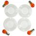 Set 4x Clear 3 Inch Flat Turn Signal Lenses & Amber Bulbs Harley FLH FLHR FLSTC