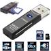 USB 3.0 Card Reader TSV TF Card/SD Memory Reader Adapter Supports SD/Micro SD/SDHC/SDXC/MMC Mini Camera Flash Reader Compatible with Windows Mac Linux