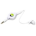 Premium Retractable Headset MONO Hands-free Earphone Mic Single Earbud Headphone Earpiece Wired 3.5mm White ZYY for Samsung Galaxy Tab 2 10.1 7 3 10.1 GT-P5210 7.0 8.0 4 10.1 SM-T530 7.0 8.0 8.9 A 8.0