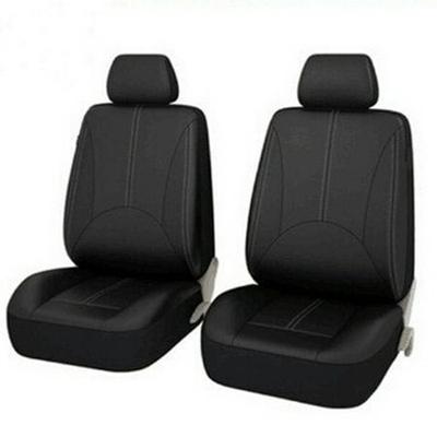 4Pcs PU Leather Black Car Seat Covers for Auto Front Seat w/ Organizer Kick Mat