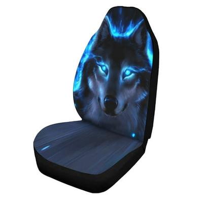 1/2/7PCS Car Seat Cover Set Universal Fit Sky Wolf Pattern Seat Protection Cover 