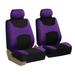 FH Group Light & Breezy Flat Cloth Car Seat Cover Set For Car Truck SUV Van Purple - Front