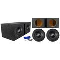 (2) Rockville W10K6D2 V2 10 4000w Car Audio Subwoofers+Vented Sub Box Enclosure