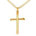 Alexander Castle Solid 9ct Gold Cross Necklace for Women & Men - Gold Cross Necklace Pendant with 20" 9ct Gold Chain & Jewellery Gift Box - 35mm x 22mm